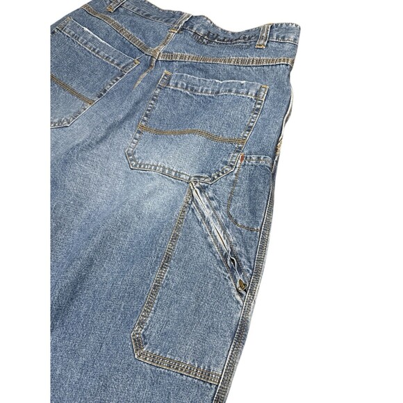 Plugg Co. Carpenter Jeans Light Wash Zipper Leg Pocket Wide Leg 30/32 Utility - Picture 7 of 10